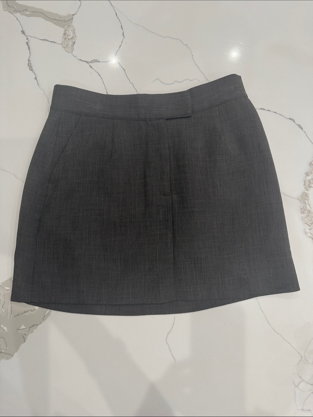 Meshki Charcoal Gray Mini Skirt - Tailored Clean Cut
